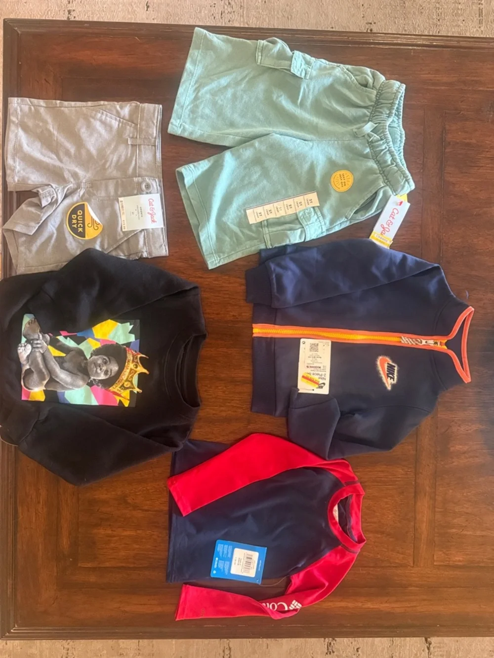 Assorted Kids Clothing Bundle - Navy, Black, Mint, Gray, Red, Size 2T